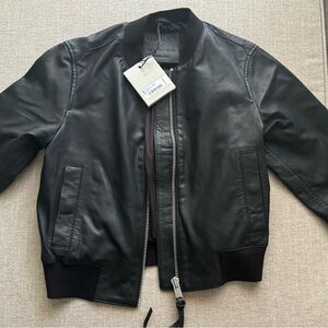 All Saints Orten Leather Bomber Jacket